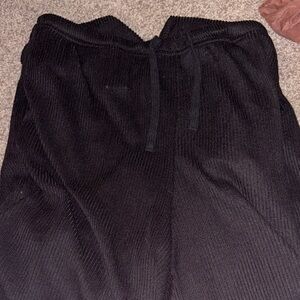 SHEIN Black Wide Leg Corduroy Pants